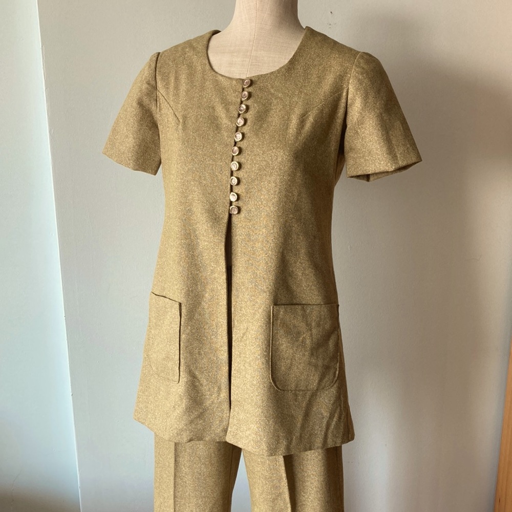 Vintage homemade bell bottom pant suit size small